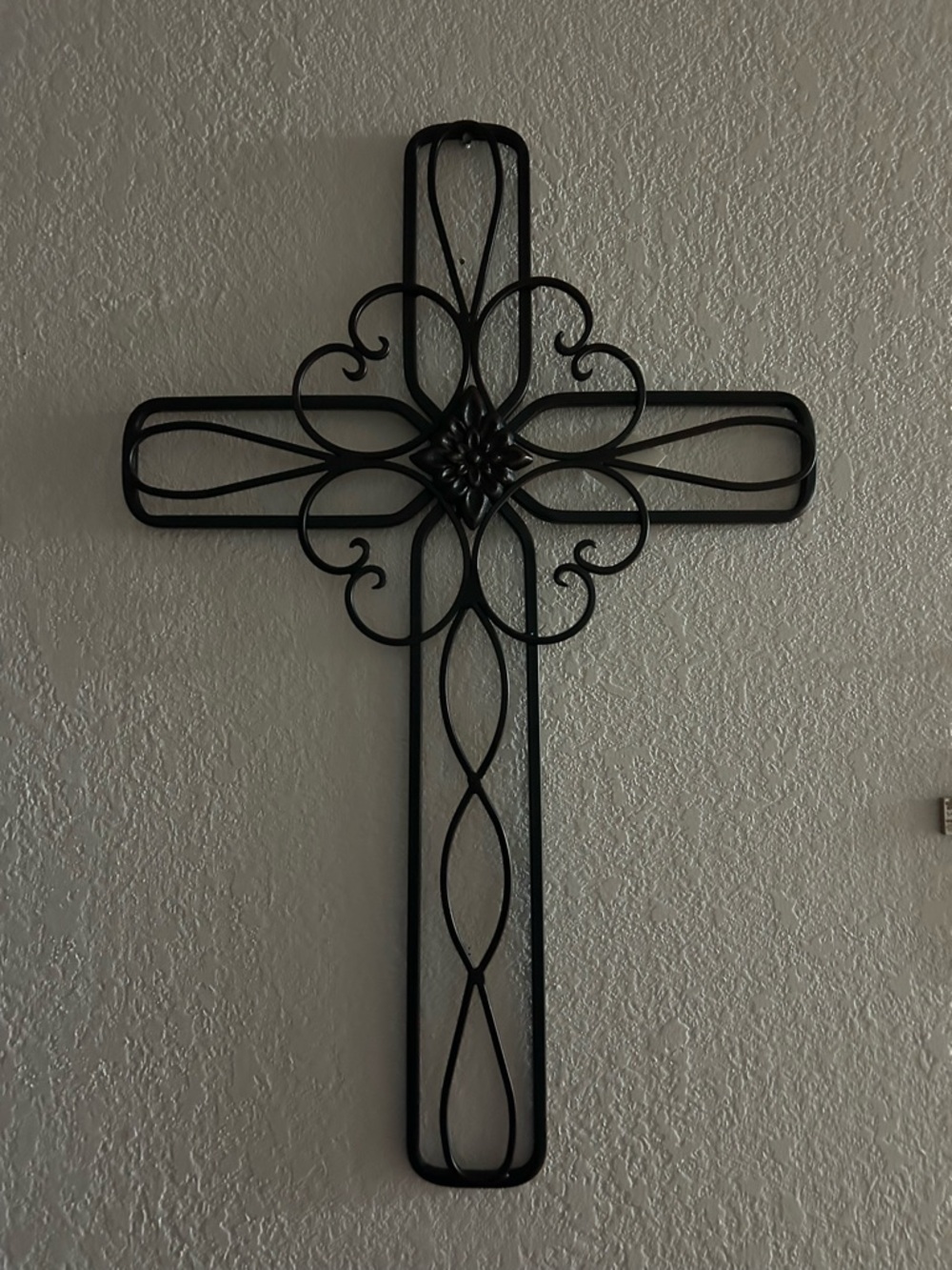 Decorative Black Metal Wall Cross - Elegant Home Wall Decor